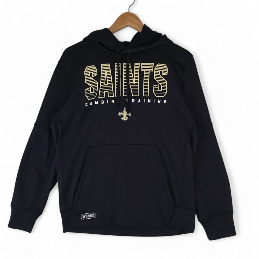 NFL Team Apparel Hoodie Mens‎ M Black New Orleans Saints Combine Performance